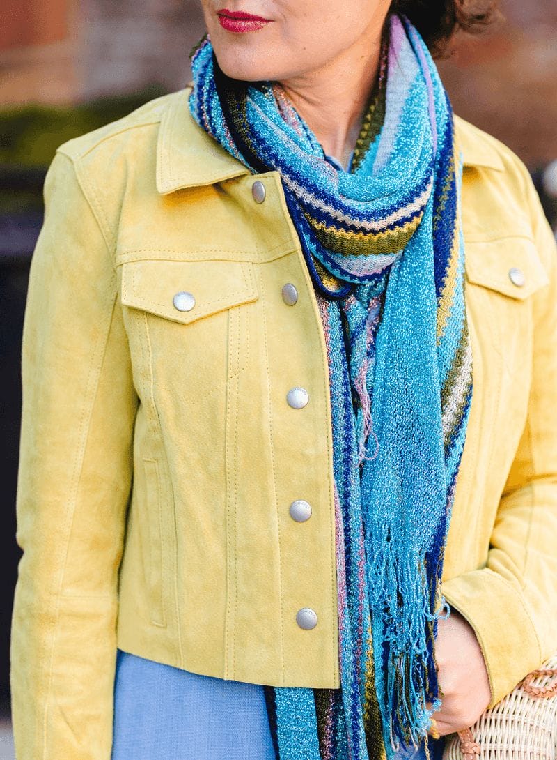 Yellow Suede Jacket Missoni Look by Modnitsa Styling