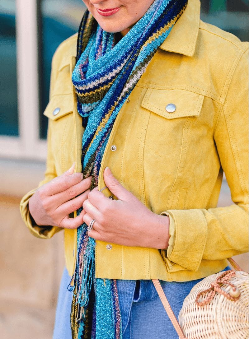 Yellow Suede Jacket Missoni Look by Modnitsa Styling
