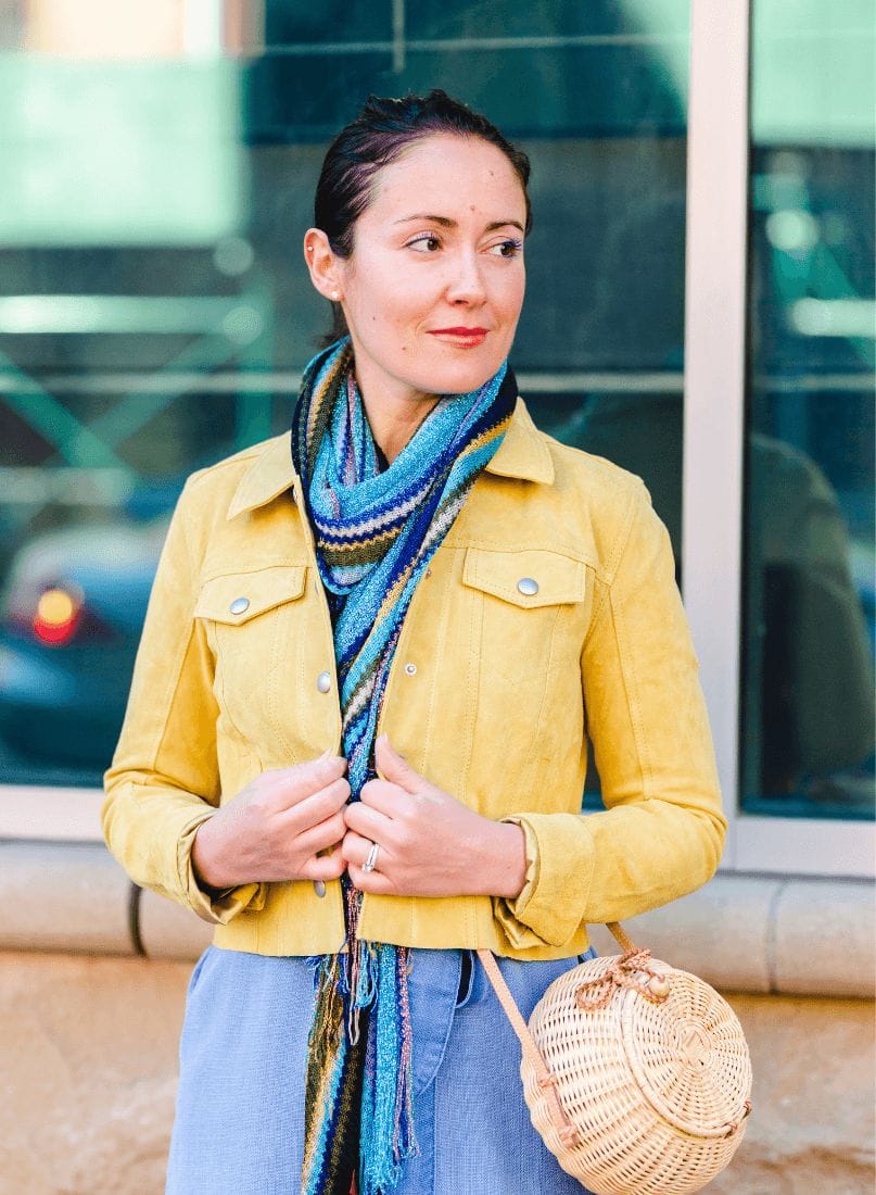 Yellow Suede Jacket Missoni Look by Modnitsa Styling