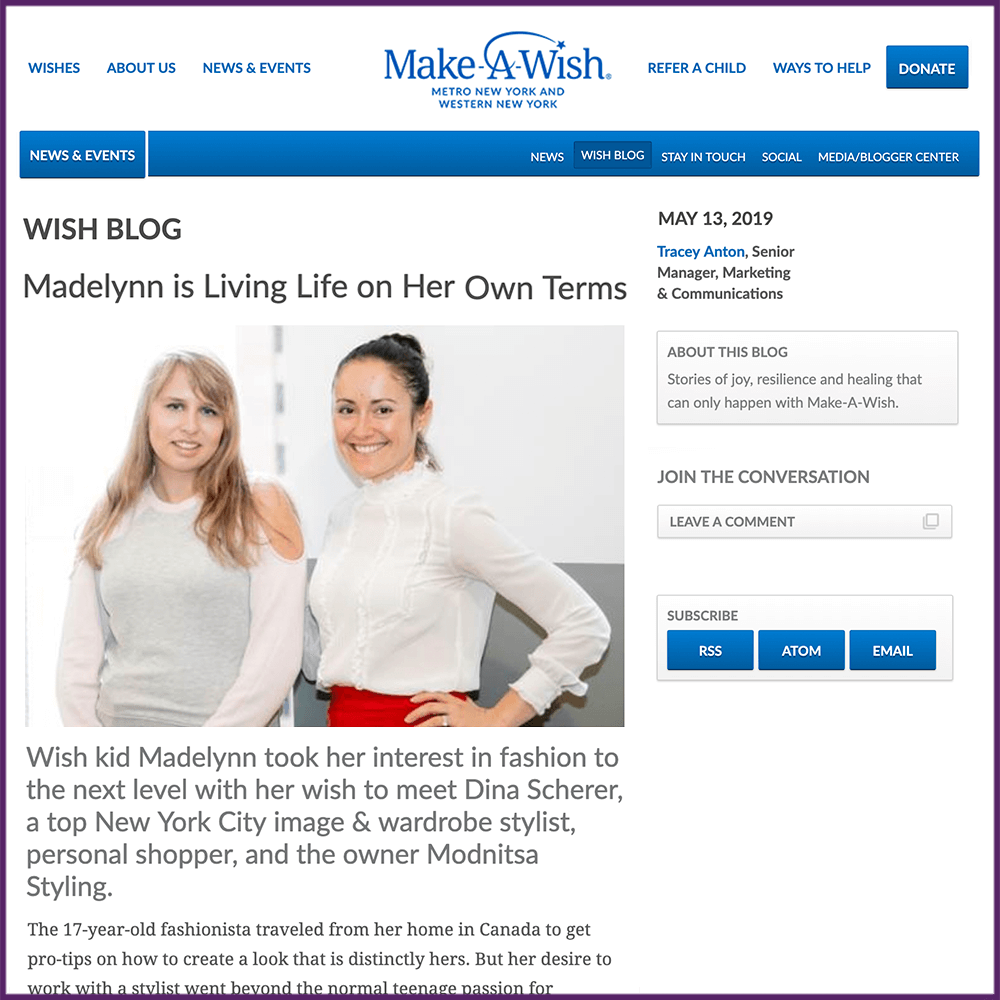 Make a Wish Foundation Blog Feature Madelynn May 13 2019