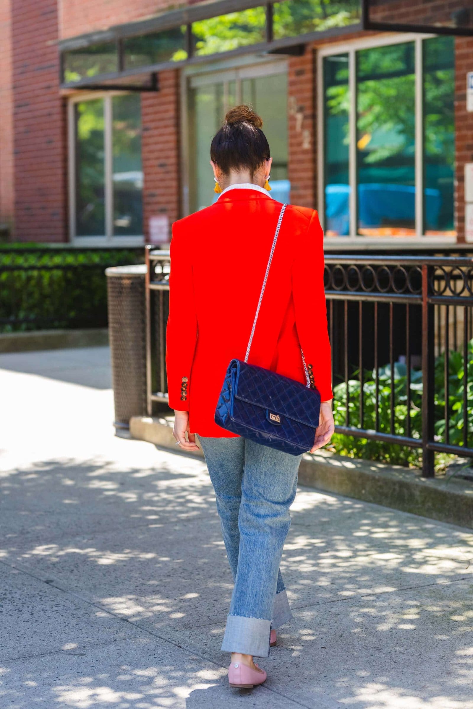 Veronica Beard Blazer Rag & Bone High Waisted Jeans Look by Modnitsa Styling