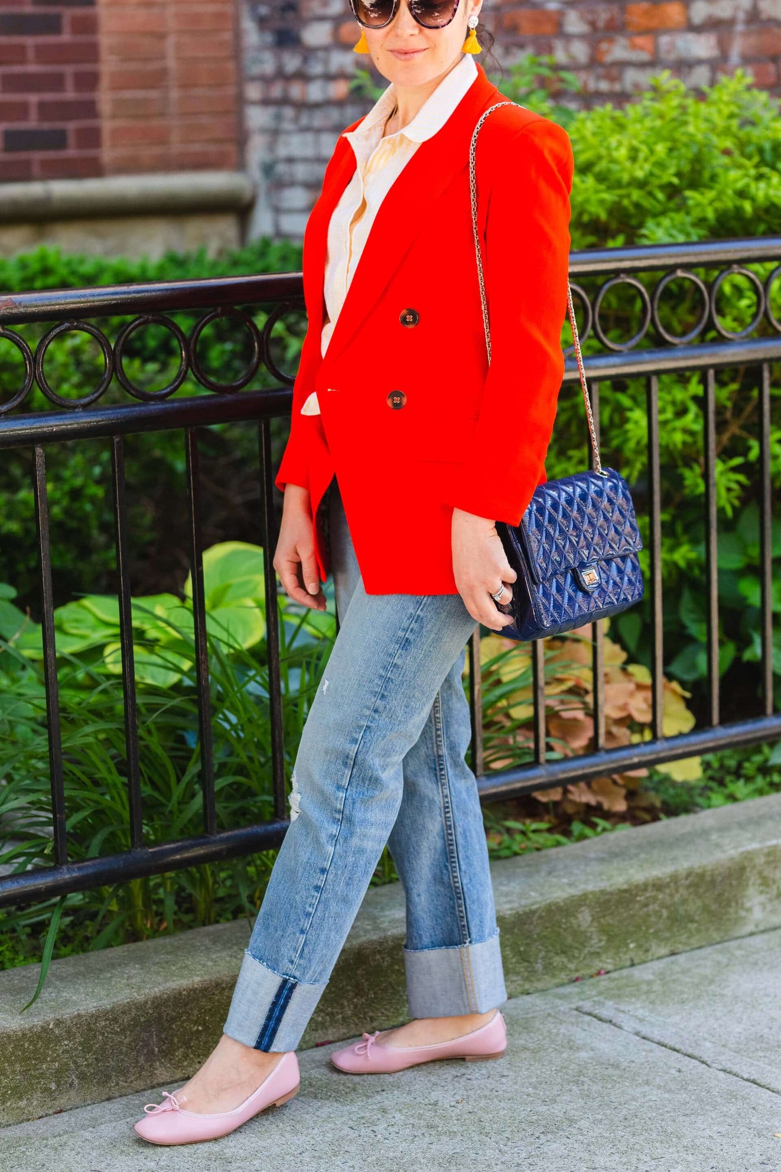 Veronica Beard Blazer Rag & Bone High Waisted Jeans Look by Modnitsa Styling