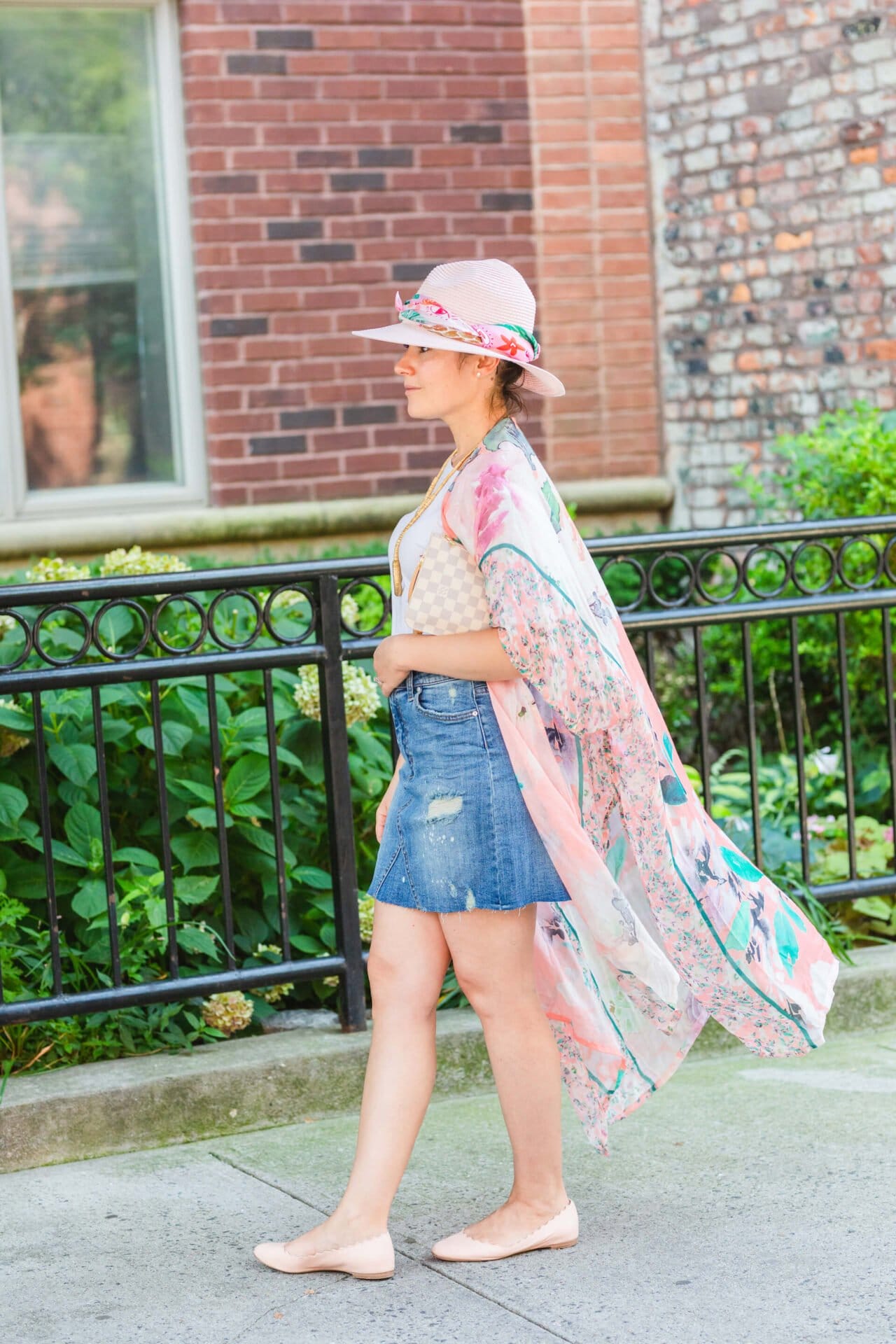 Joe's Jeans Denim Skirt Anthro Kimono Chloe Shoes Look by Modnitsa Styling