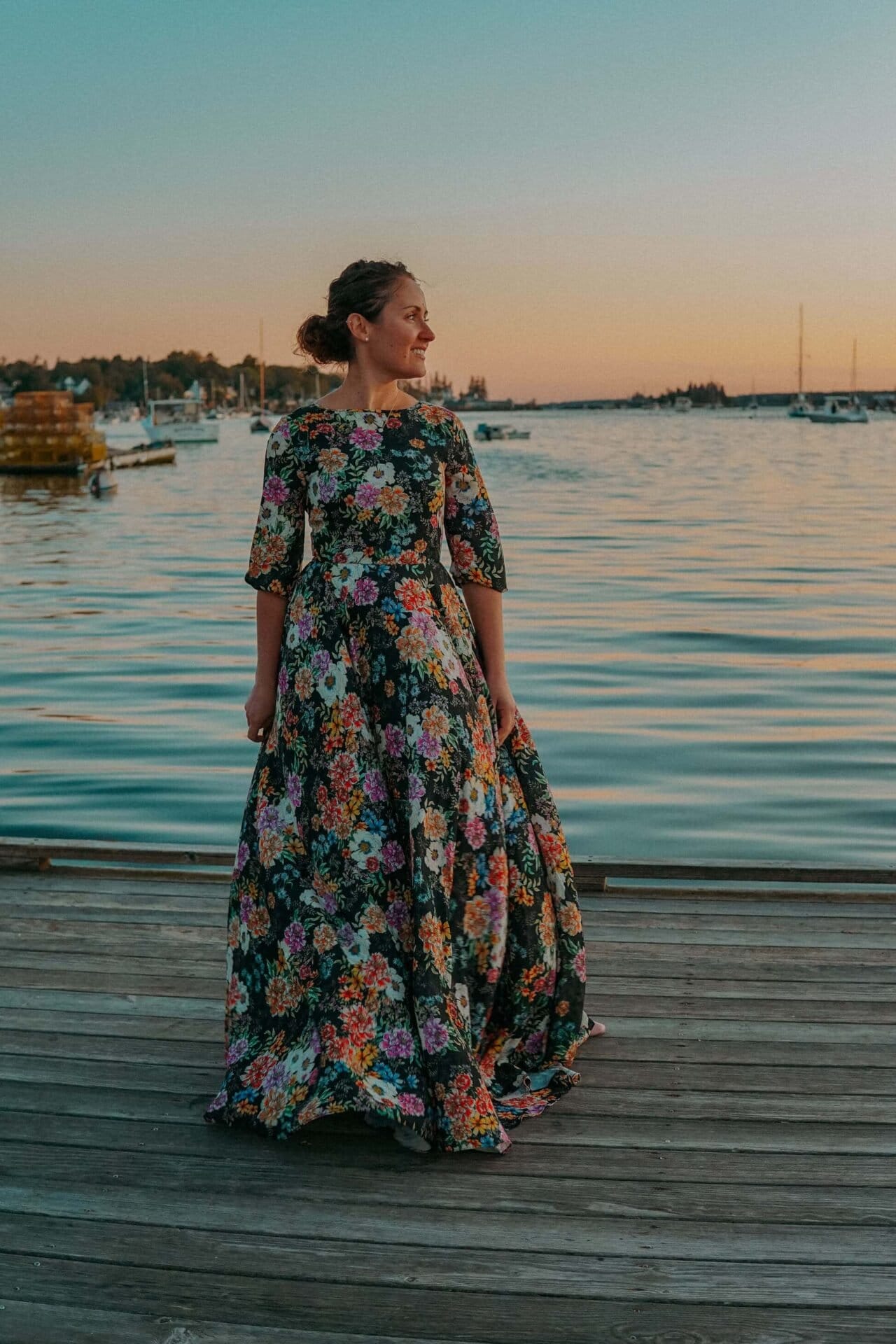 Dark Florals for Fall Boothbay Harbor Maine by Modnitsa Styling