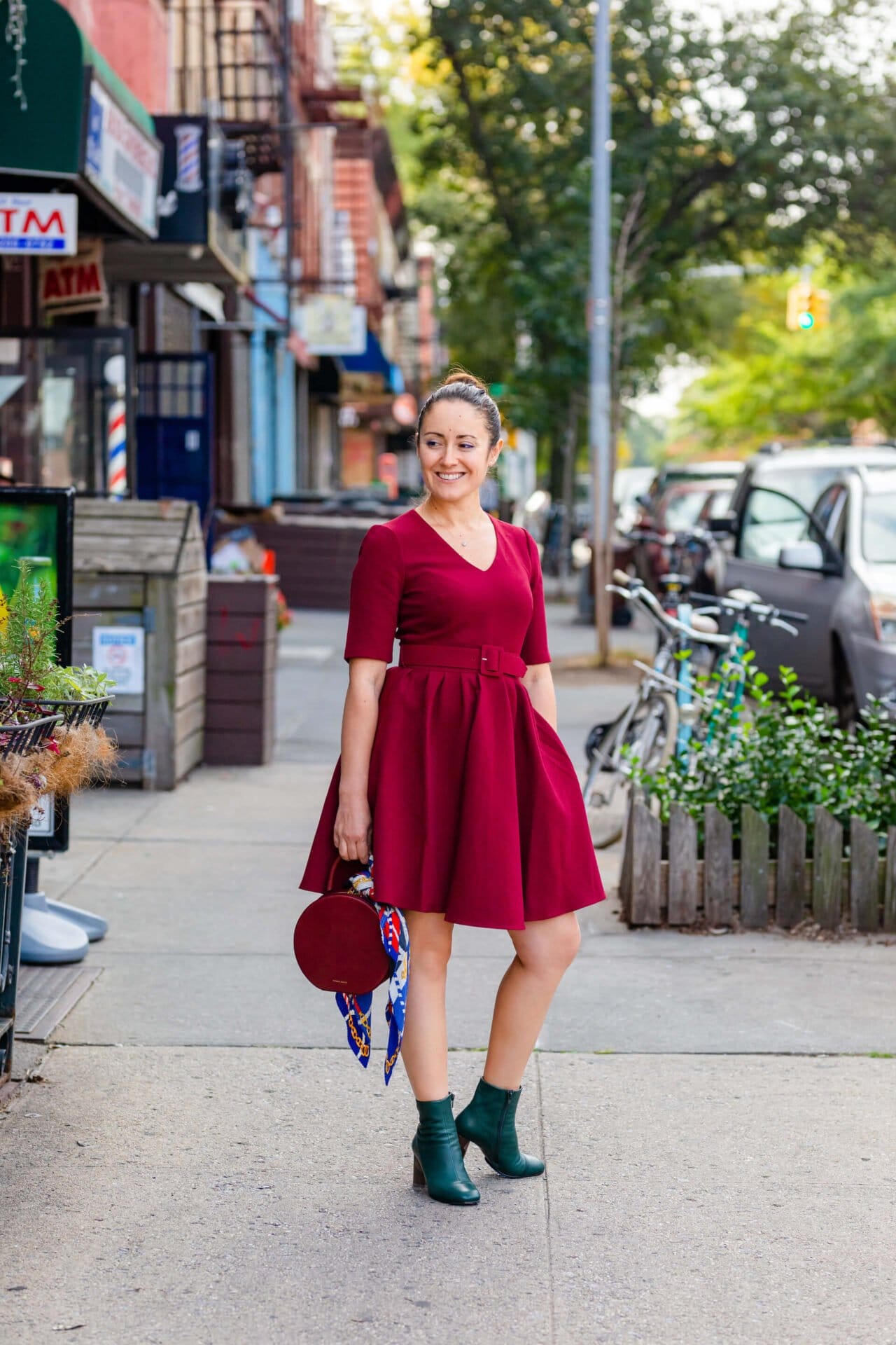 GMG Fall Dress Mansur Gavriel Bag Coclico Booties Fall Look