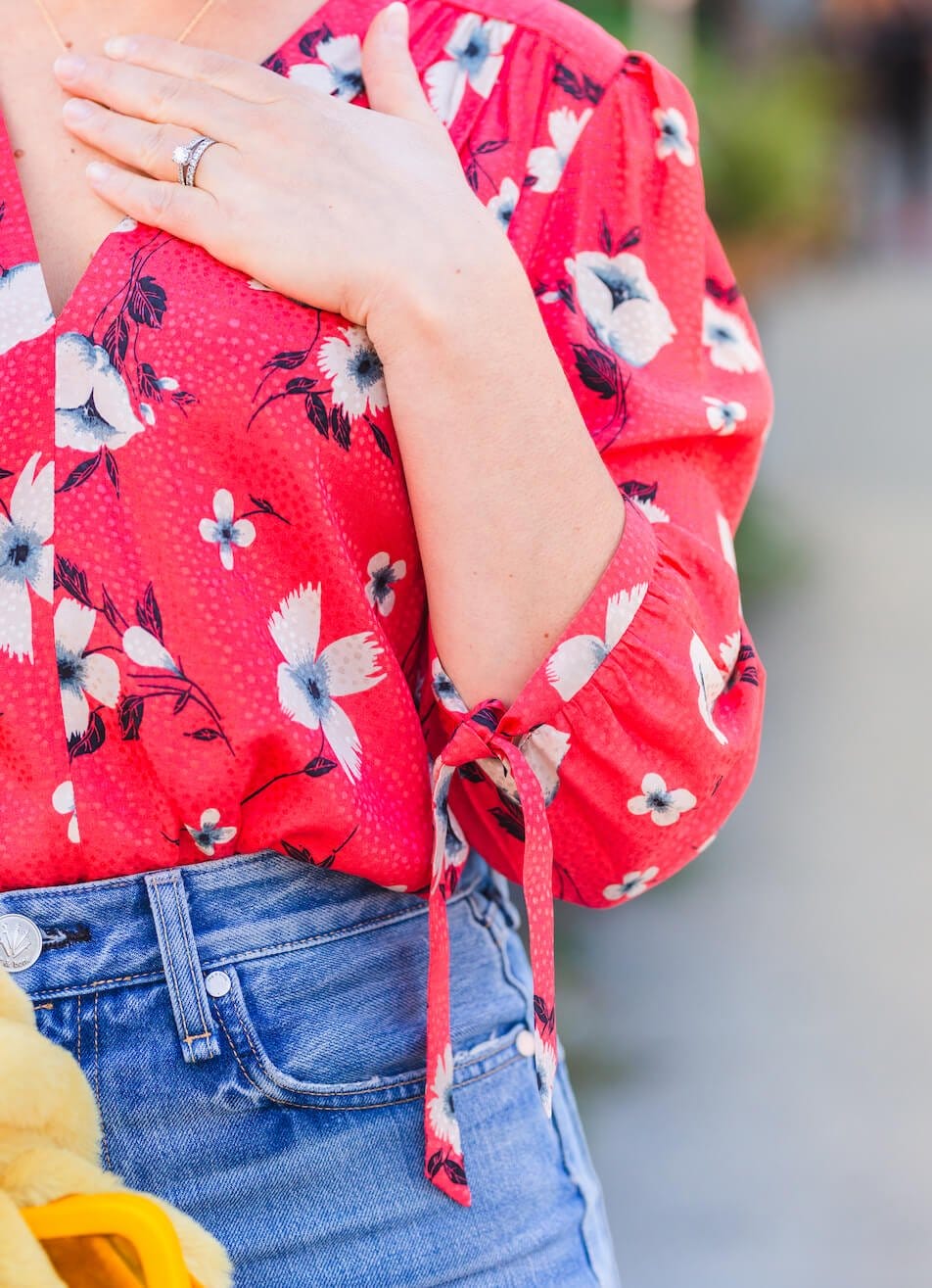 Rebecca Taylor Blouse Yellow Faux Fur Coat Rag & Bone Jeans Look by Modnitsa Styling