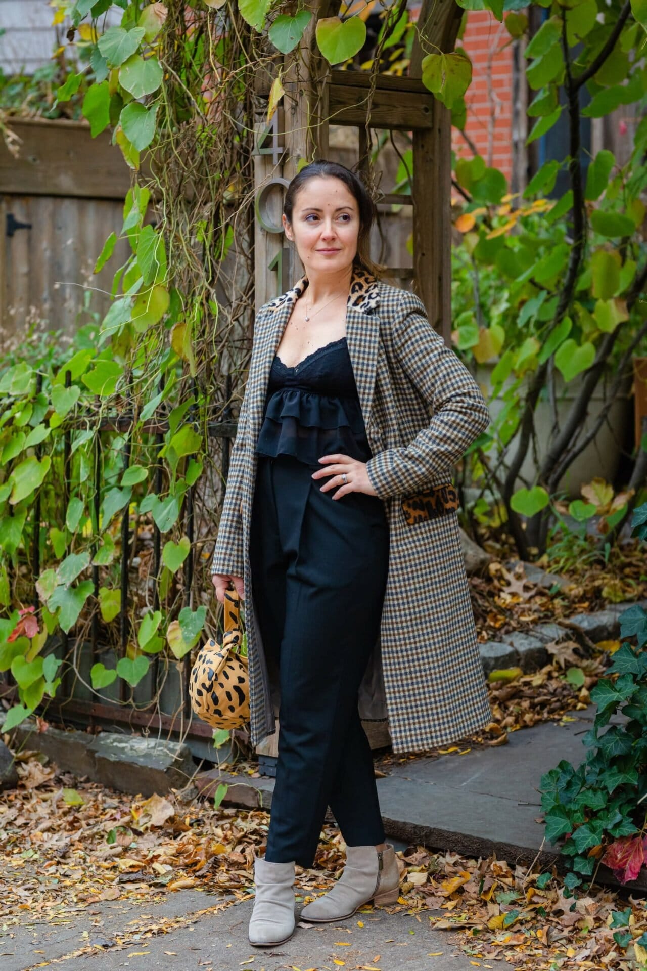 Helene Berman Coat So Lindsi Cami ALC Pant Look by Modnitsa Styling