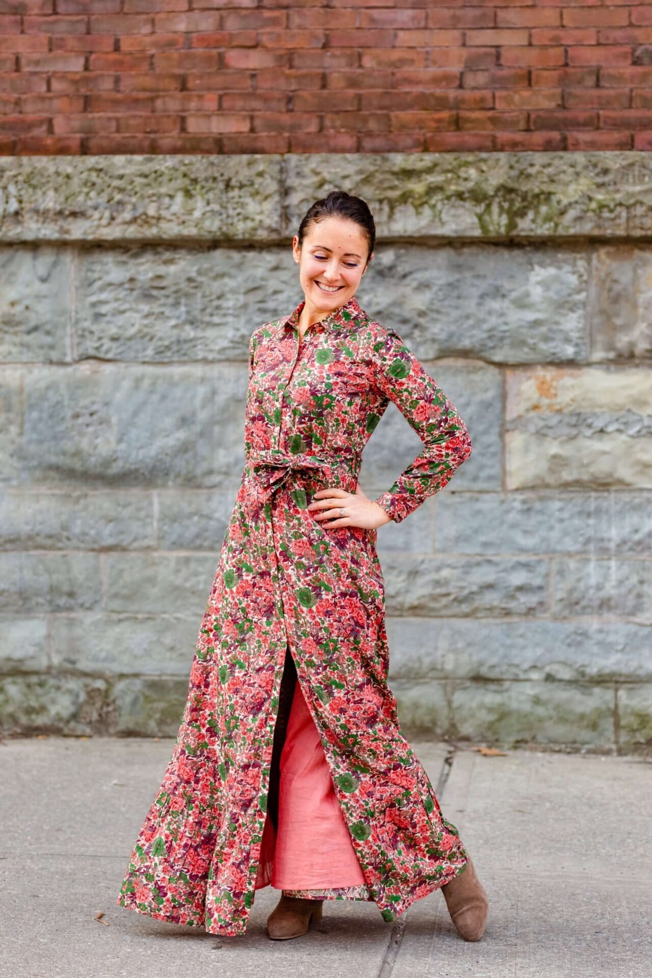 Sezane Floral Maxi Aquatalia Booties Elephant Clutch Free People Faux Fur Coat Look by Modnitsa Styling