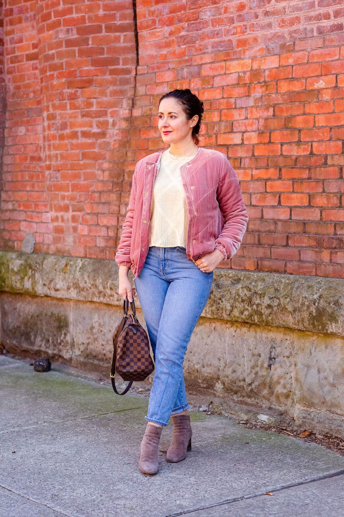 Sezane Bomber Jacket LoveshackFancy Top Madewell Jeans Coclico Booties Look. by Modnitsa Styling