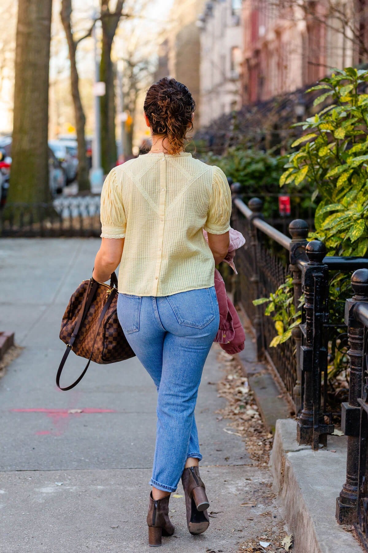 Sezane Bomber Jacket LoveshackFancy Top Madewell Jeans Coclico Booties Look. by Modnitsa Styling