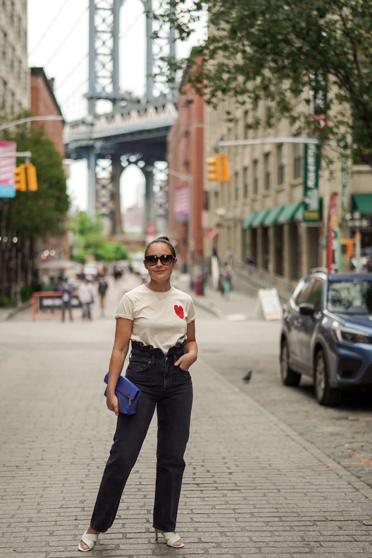 Agolde Jeans Sezane Tee Cuyana Bag Inez Shoes Look by Modnitsa Styling