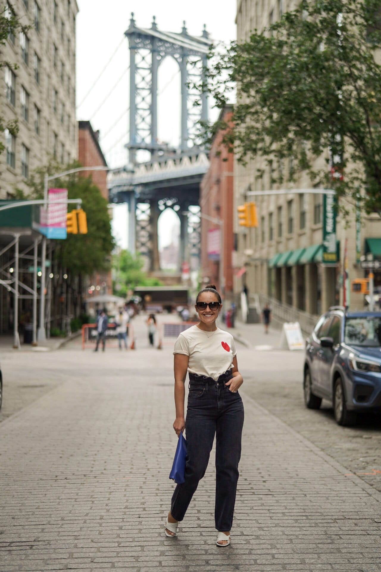 Agolde Jeans Sezane Tee Cuyana Bag Inez Shoes Look by Modnitsa Styling