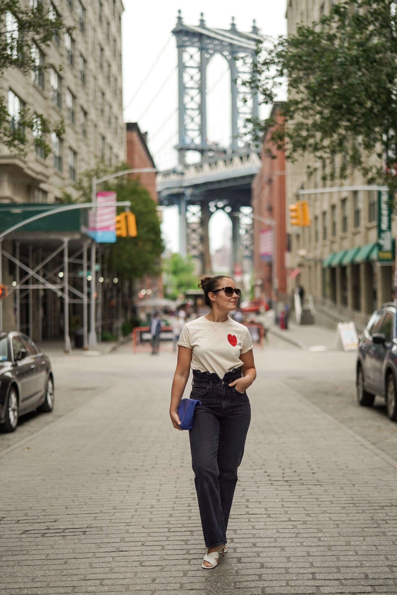 Agolde Jeans Sezane Tee Cuyana Bag Inez Shoes Look by Modnitsa Styling