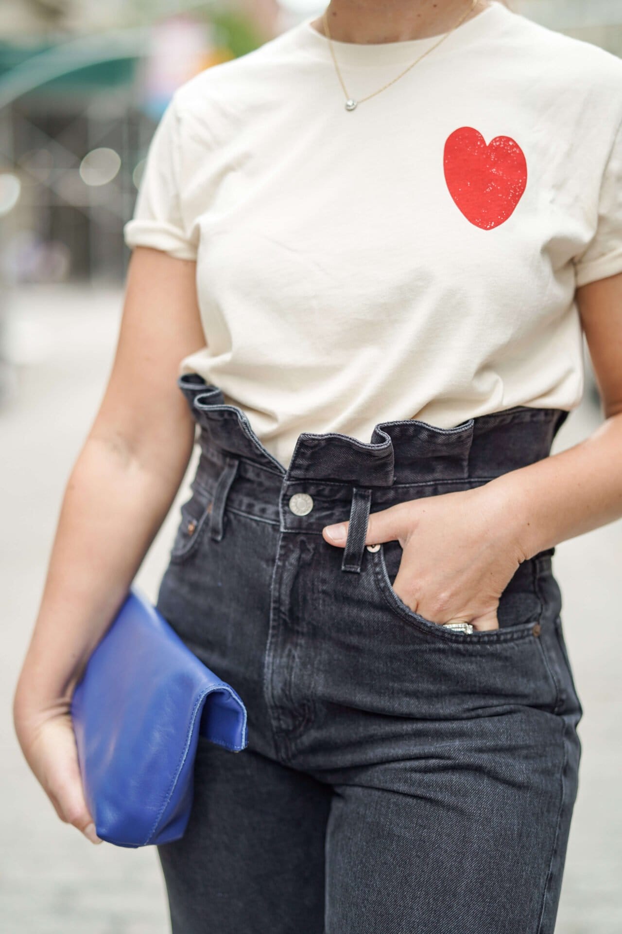 Agolde Jeans Sezane Tee Cuyana Bag Inez Shoes Look by Modnitsa Styling