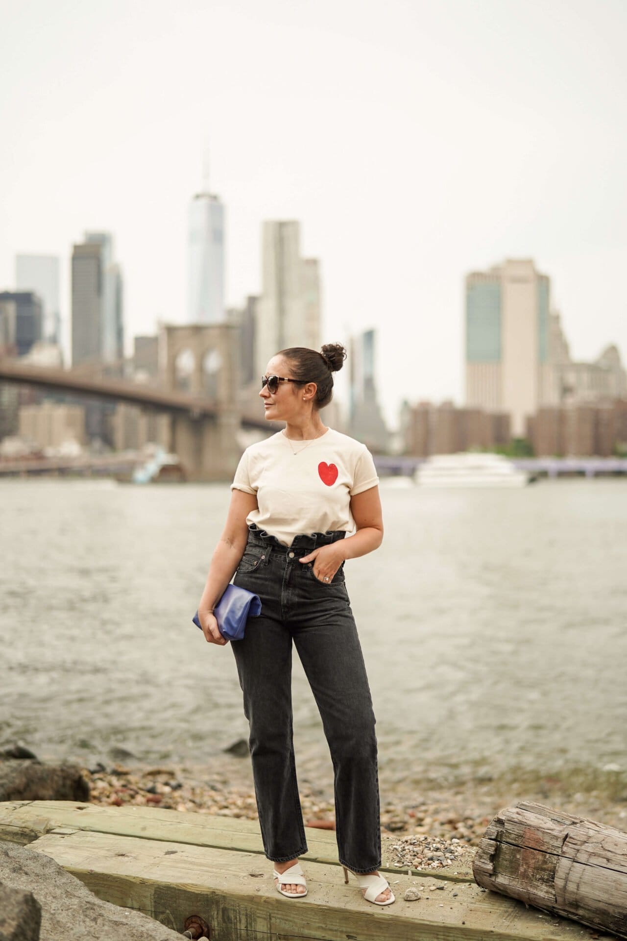 Agolde Jeans Sezane Tee Cuyana Bag Inez Shoes Look by Modnitsa Styling