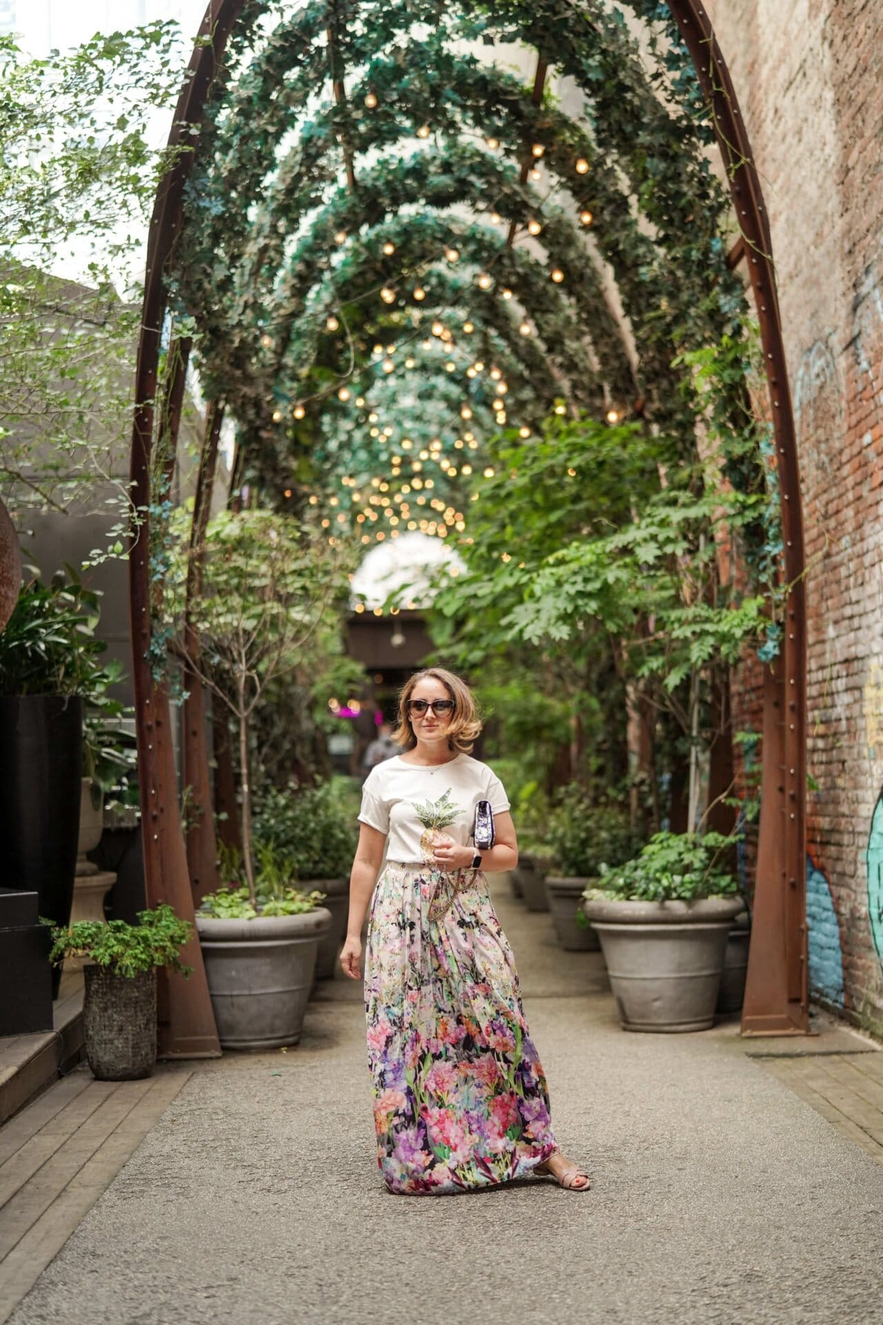 Anthropologie Skirt Farm Rio Top Coclico Shoes YSL Bag Outfit by Modnitsa Styling