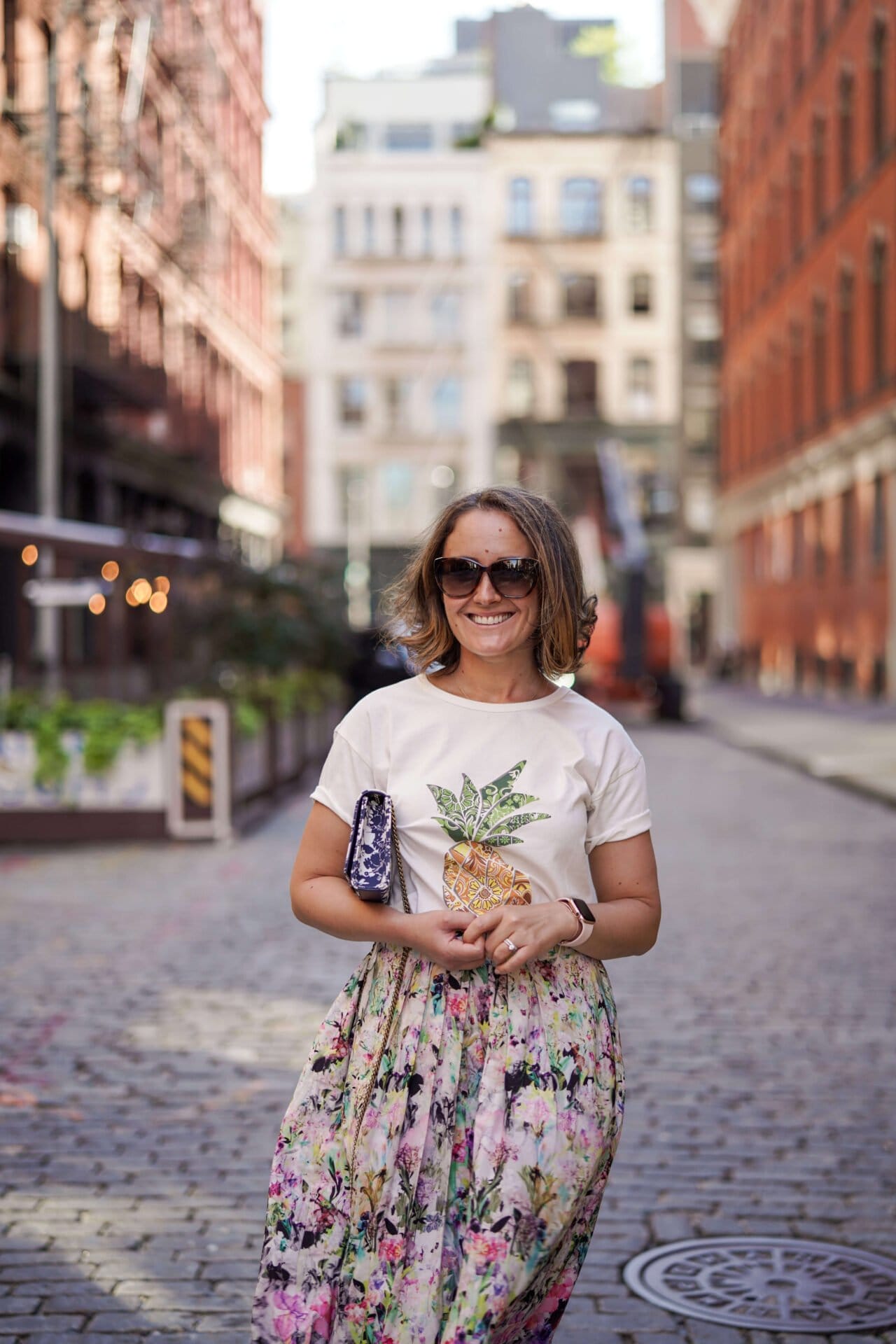 Anthropologie Skirt Farm Rio Top Coclico Shoes YSL Bag Outfit by Modnitsa Styling