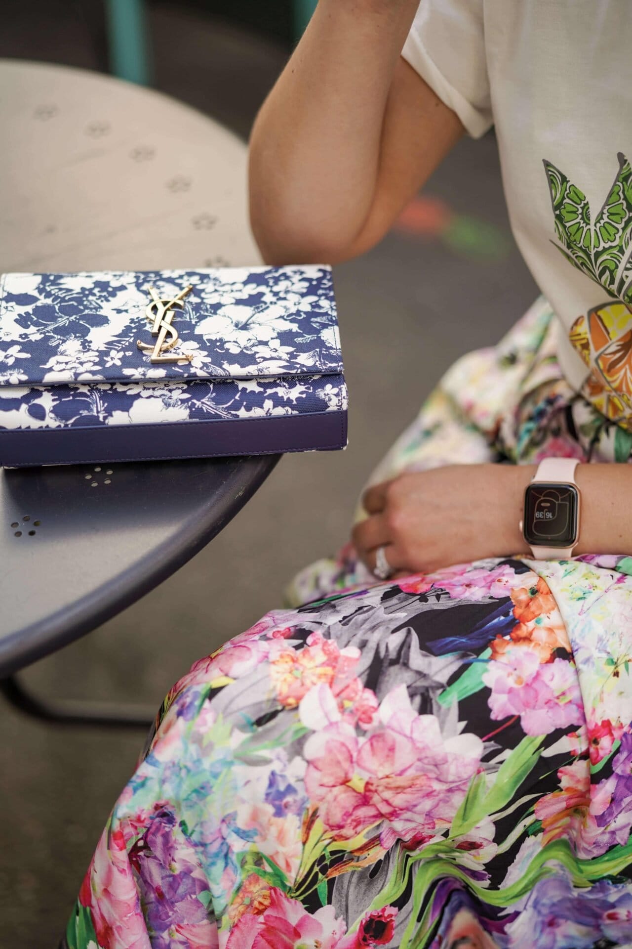 Anthropologie Skirt Farm Rio Top Coclico Shoes YSL Bag Outfit by Modnitsa Styling