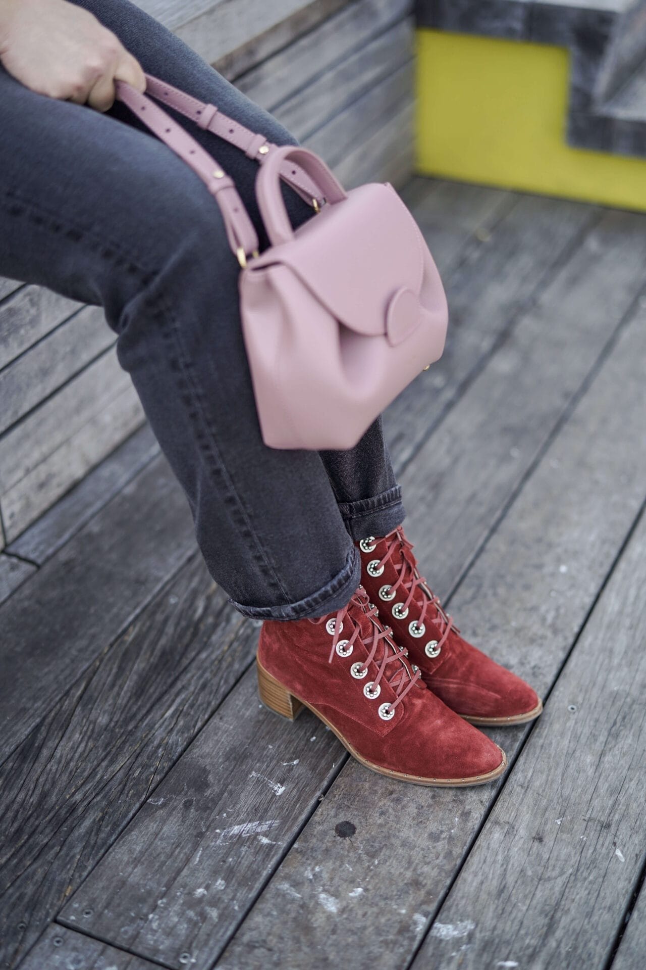 ReDone Jeans Rebecca Taylor Top Polene Bag Freda Salvador Booties Blank NYC Jacket Outfit by Modnitsa Styling