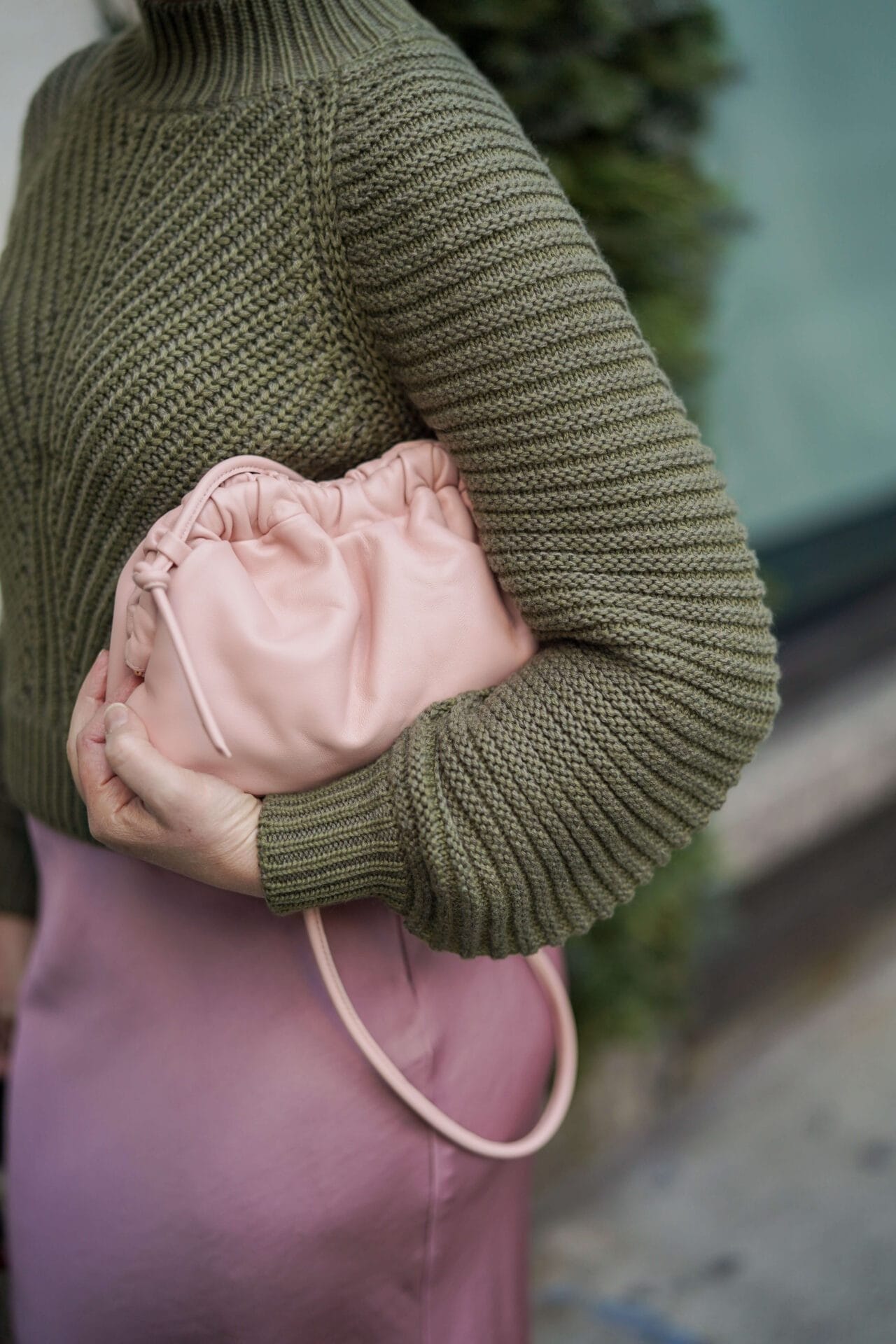 Free People Skirt Tularosa Sweater Mansur Gavriel Bag Coclico Shearling Slides Outfit by Modnitsa Styling