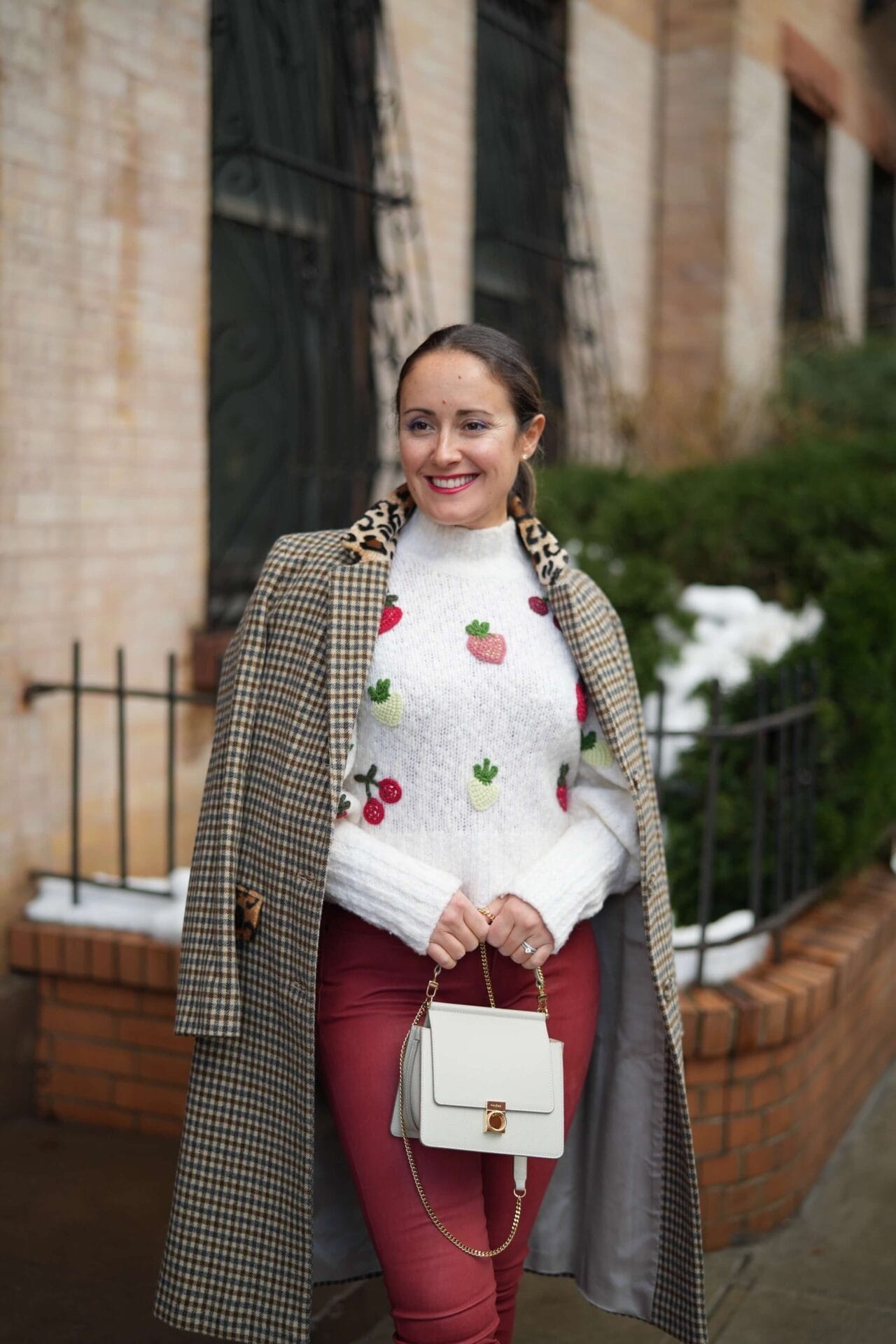 Sea Sweater Frame Leather Pants See by Chloe Boots Polene Bag Helene Berman Coat Outfit by Modnitsa Styling_