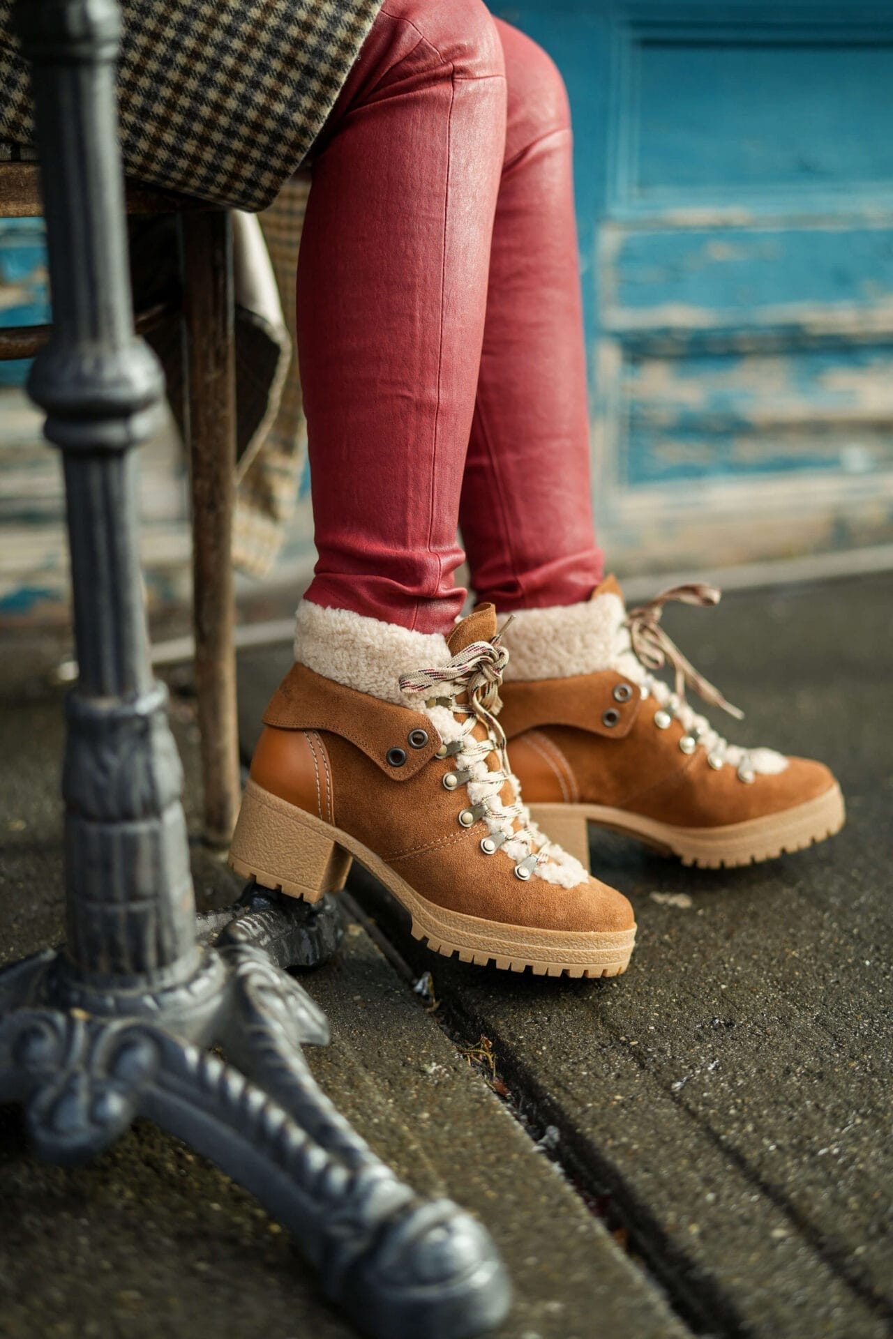 Sea Sweater Frame Leather Pants See by Chloe Boots Polene Bag Helene Berman Coat Outfit by Modnitsa Styling_