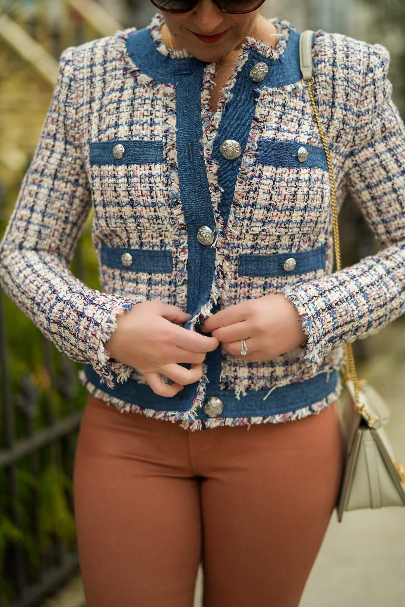 Veronica Beard Blazer L'Agence Pants Coclico Booties Polene Bag Outfit by Modnitsa Styling