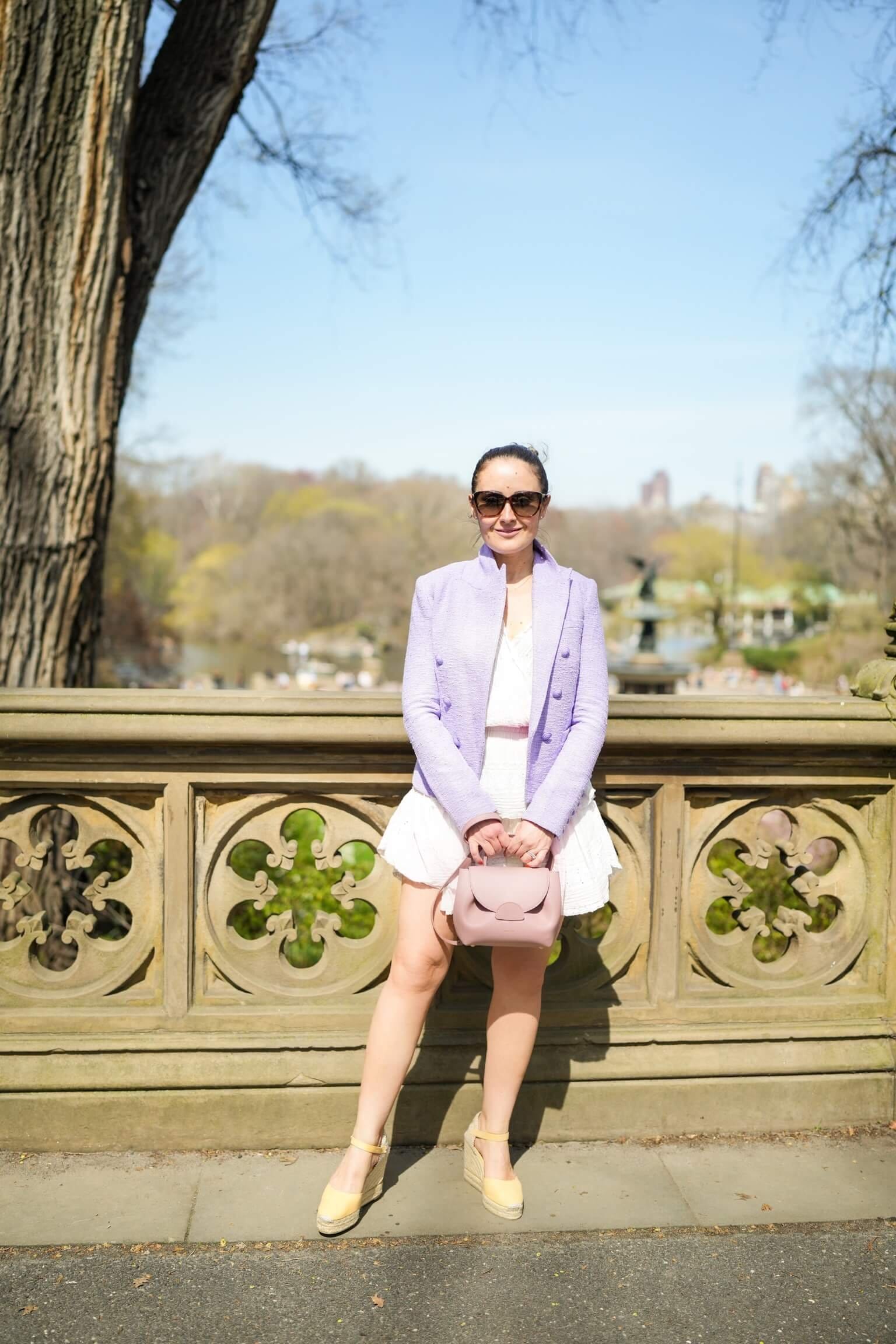 Loveshackfancy Dress Castaner Espadrilles L'Agence Blazer Polene Bag Outfit by Modnitsa Styling_9