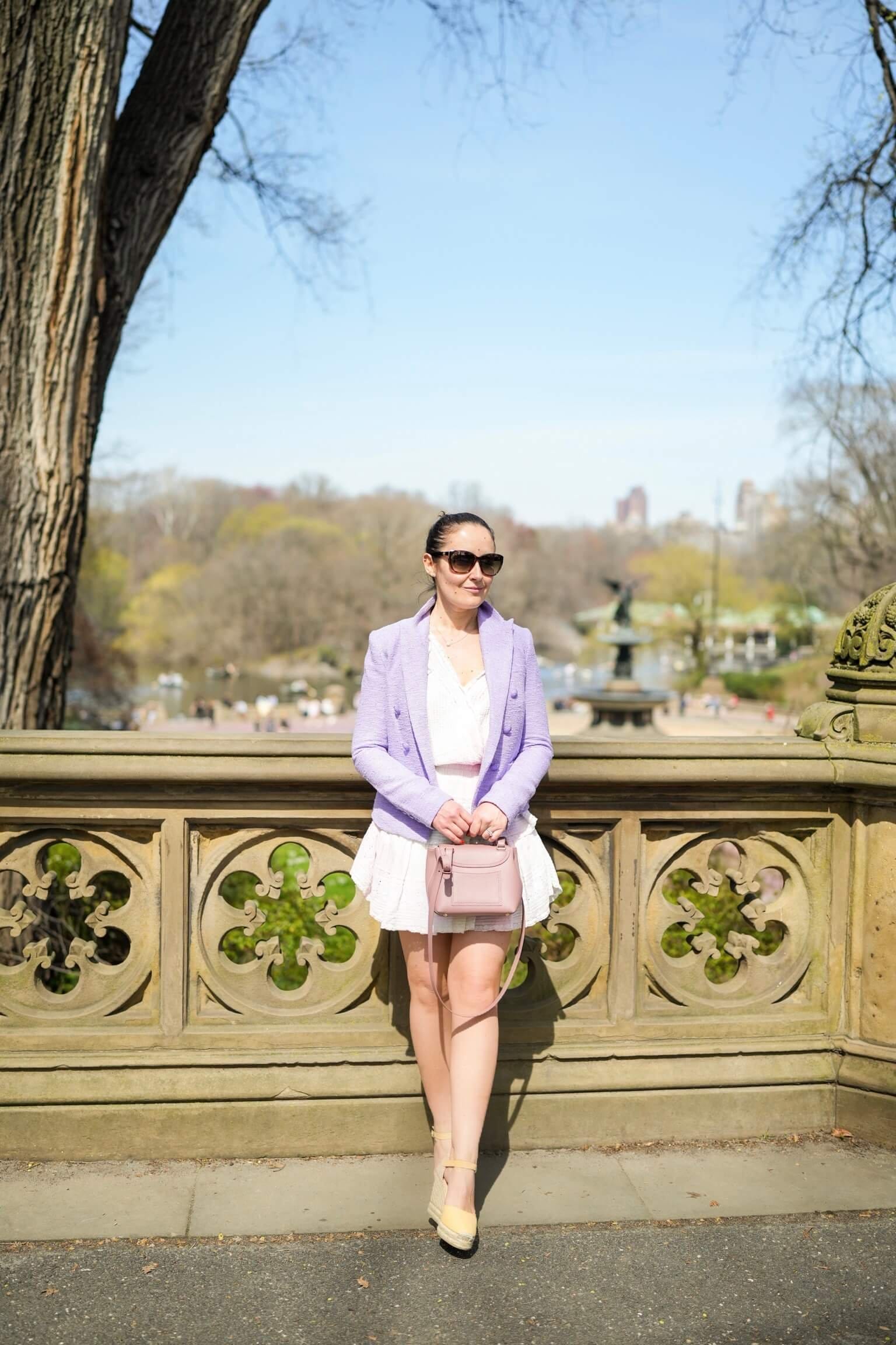 Loveshackfancy Dress Castaner Espadrilles L'Agence Blazer Polene Bag Outfit by Modnitsa Styling_9